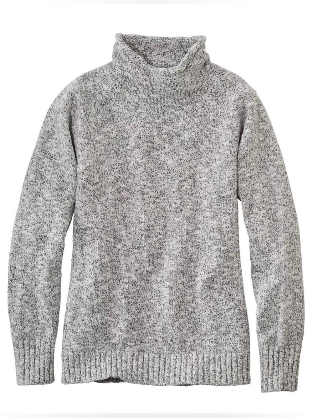 L.L. Bean Heather Women's Cotton Ragg Sweater, Funnelneck Pullover Like New P XS